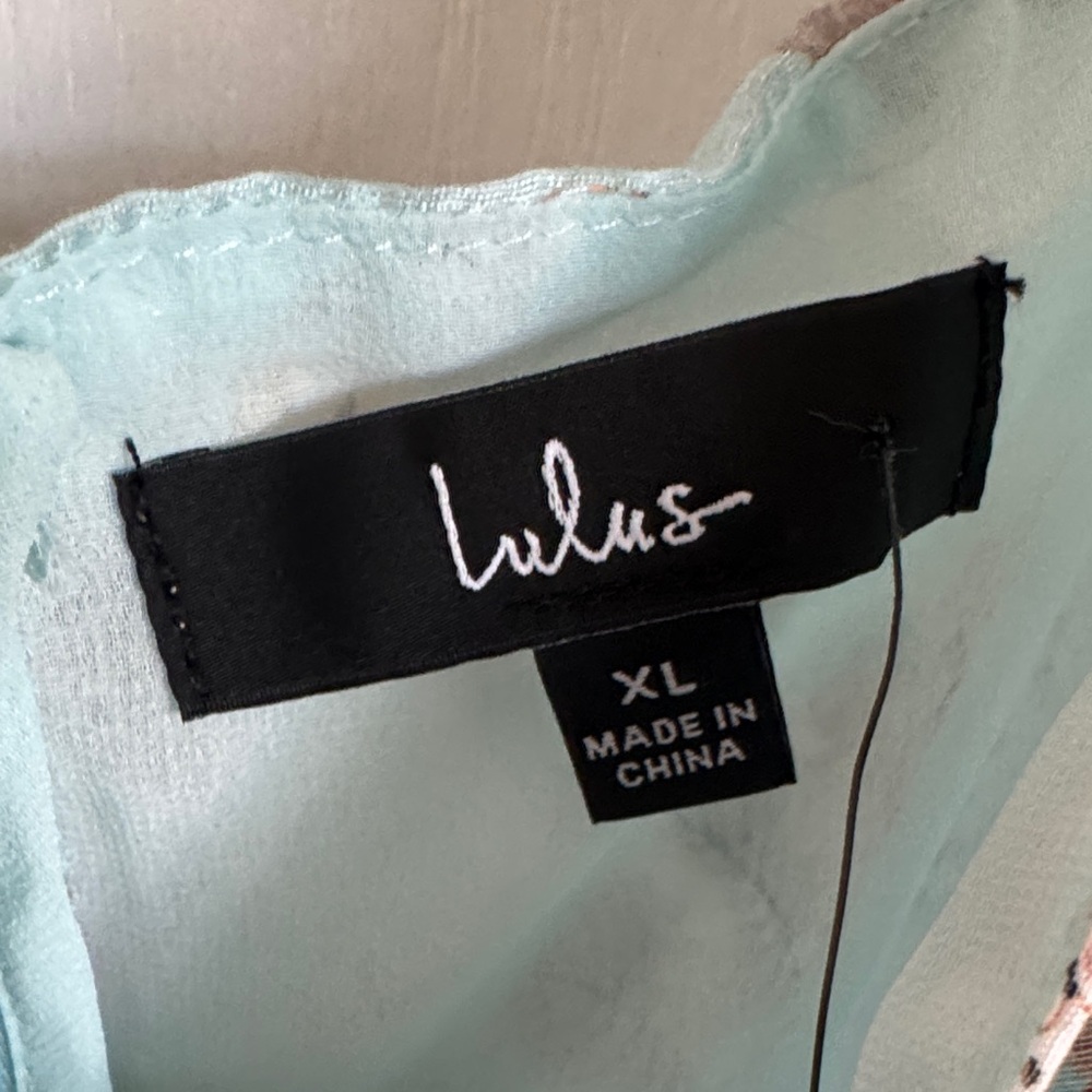 Lulu’s Floral Blue Midi Dress Sz XL - Picture 9 of 10